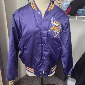 Purple Satin Bomber Jacket with Logo